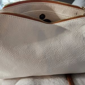 Valentina White Leather Handbag